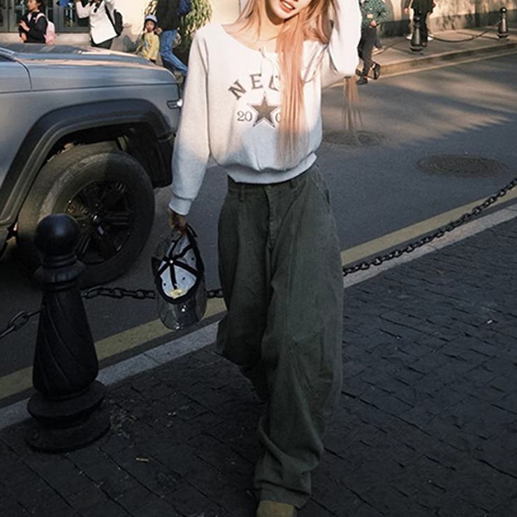 2025秋☆ユニセックス☆シンプル ワイドシルエットフロア丈 カーブデニム | 17kg | 詳細画像16 