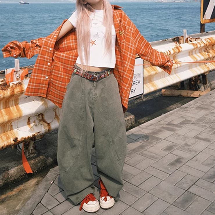 2025秋☆ユニセックス☆シンプル ワイドシルエットフロア丈 カーブデニム | 17kg | 詳細画像23 