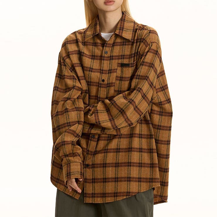 Yue ブラウンチェック ヴィオラ エ ヴィオラ Viola e Viola ビックチェックシャツワンピース