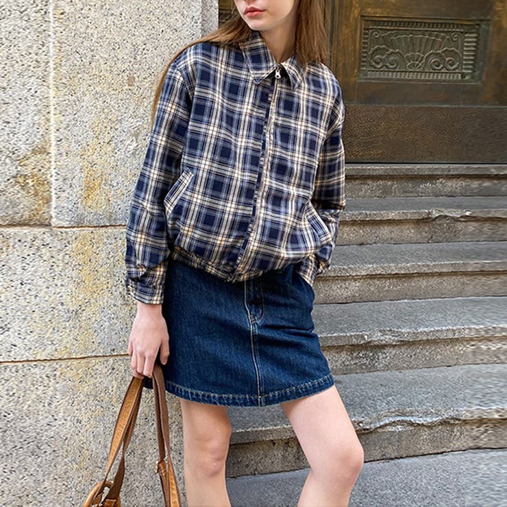 リバーシブルチェック柄ジャケット 2025秋☆ユニセックス☆チェックリバーシブルジャケット[品番