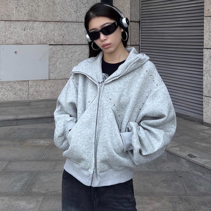 2025秋☆甘辛系ガールズ☆パッチワーク スタッズドーベルマンイヤーフーディー | 17kg | 詳細画像30