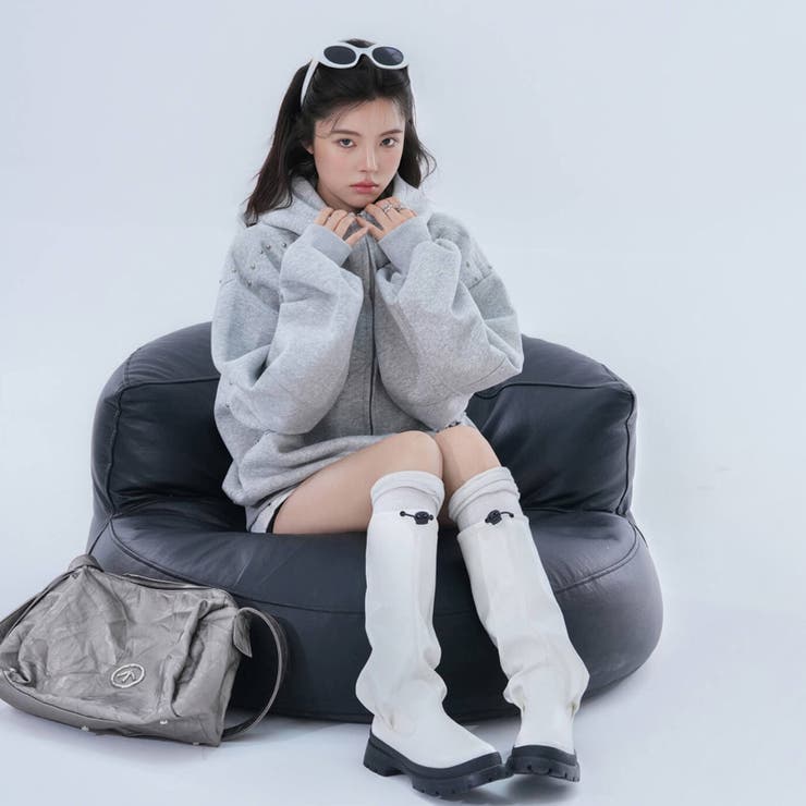 2025秋☆甘辛系ガールズ☆パッチワーク スタッズドーベルマンイヤーフーディー | 17kg | 詳細画像32