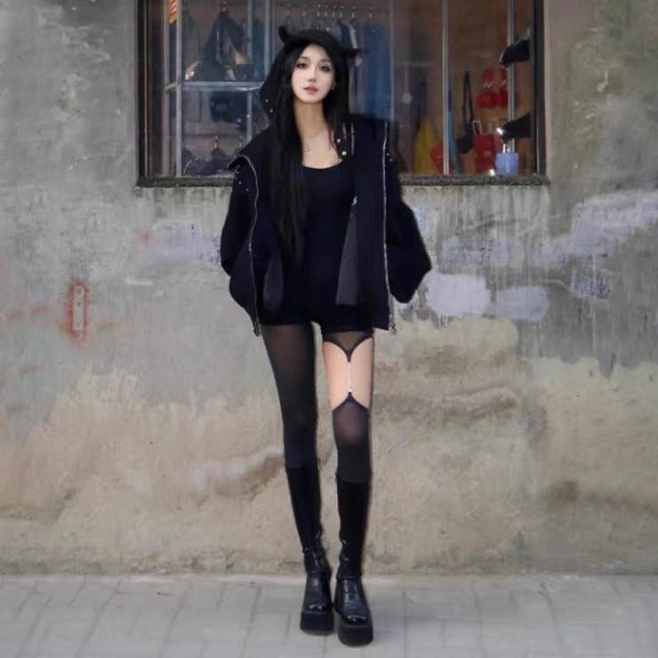 2025秋☆甘辛系ガールズ☆パッチワーク スタッズドーベルマンイヤーフーディー | 17kg | 詳細画像6