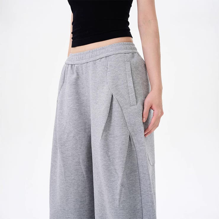 2025秋☆ユニセックス☆パンツ プリーツ入りワイドスウェットパンツ | 17kg | 詳細画像5 