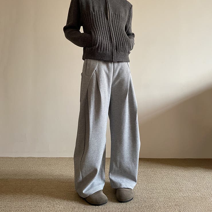 2025秋☆ユニセックス☆パンツ プリーツ入り ワイドロングパンツ | 17kg | 詳細画像12 