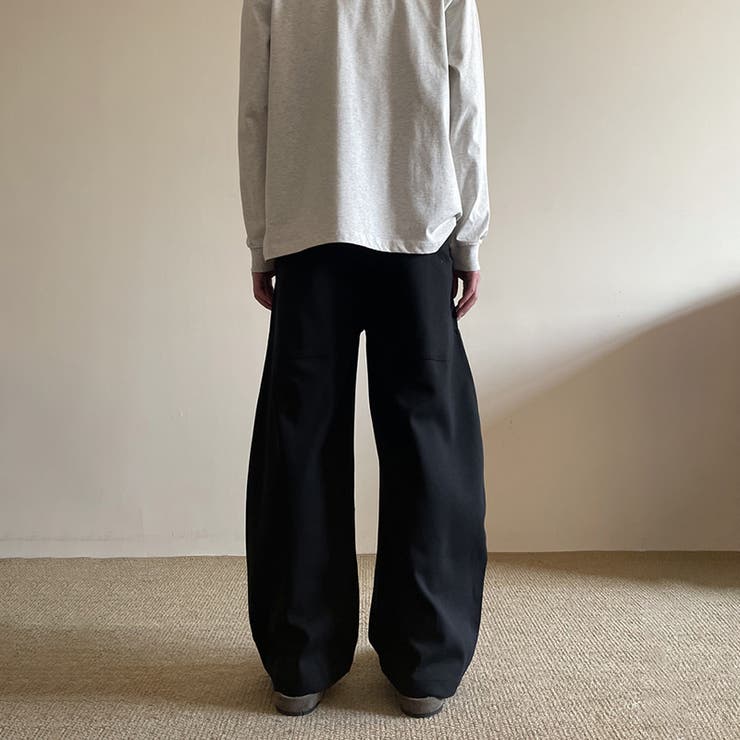 2025秋☆ユニセックス☆パンツ プリーツ入り ワイドロングパンツ