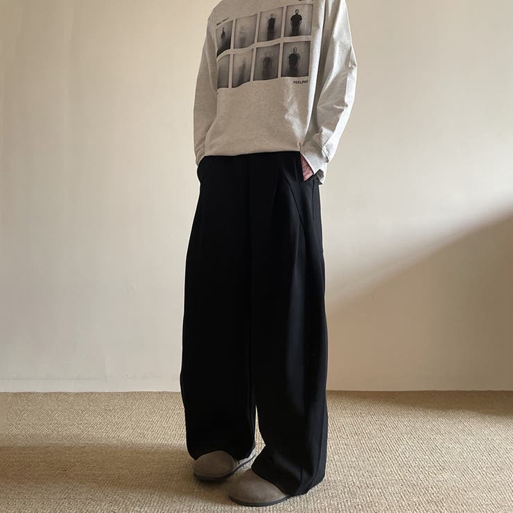 2025秋☆ユニセックス☆パンツ プリーツ入り ワイドロングパンツ | 17kg | 詳細画像15 