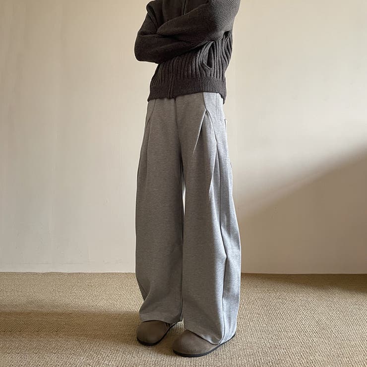 2025秋☆ユニセックス☆パンツ プリーツ入り ワイドロングパンツ | 17kg | 詳細画像18 