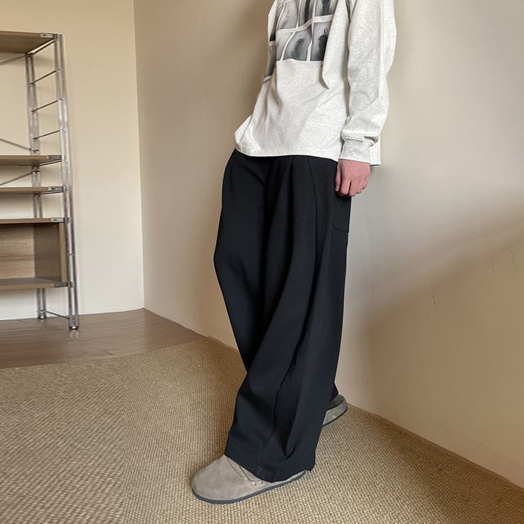 2025秋☆ユニセックス☆パンツ プリーツ入り ワイドロングパンツ | 17kg | 詳細画像20 