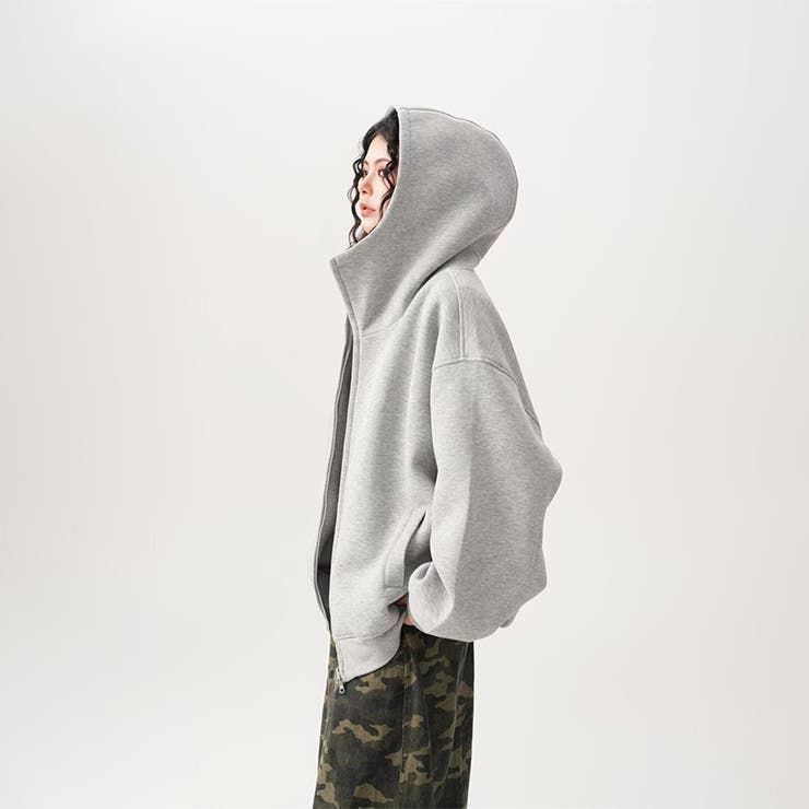 ユニセックス☆オーバーサイズエアレイヤーカーディガンパーカー | 17kg | 詳細画像9 