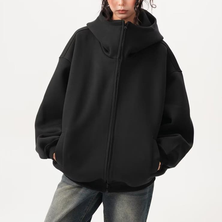 ユニセックス☆オーバーサイズエアレイヤーカーディガンパーカー | 17kg | 詳細画像12 