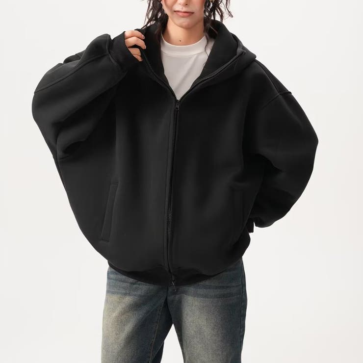 ユニセックス☆オーバーサイズエアレイヤーカーディガンパーカー | 17kg | 詳細画像15 