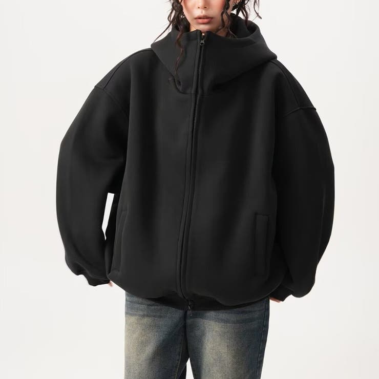 ユニセックス☆オーバーサイズエアレイヤーカーディガンパーカー | 17kg | 詳細画像16 