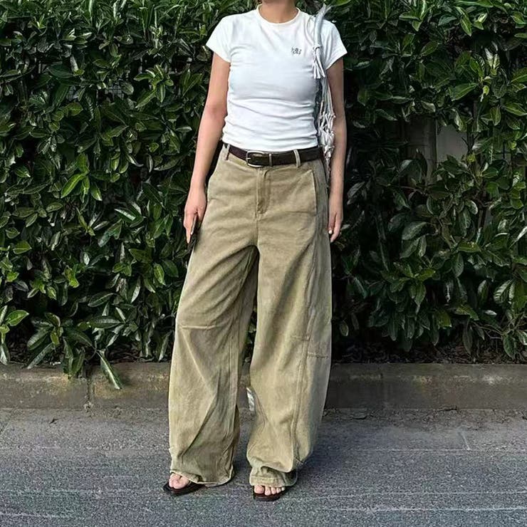 2025秋☆ゆるカワコーデ☆カーキカーブデニムパンツ | 17kg | 詳細画像9 