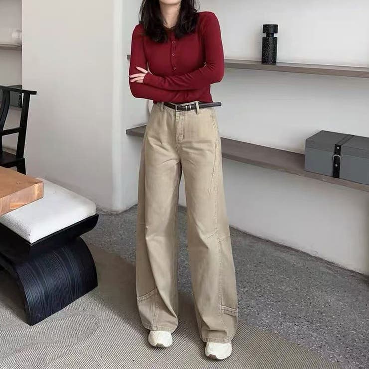 2025秋☆ゆるカワコーデ☆カーキカーブデニムパンツ | 17kg | 詳細画像33 