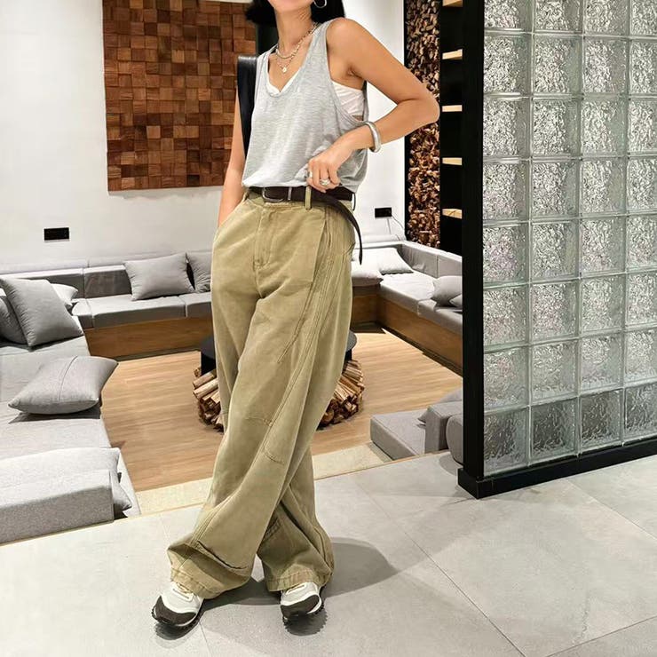 2025秋☆ゆるカワコーデ☆カーキカーブデニムパンツ | 17kg | 詳細画像4 