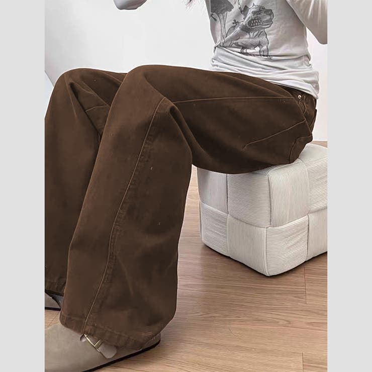 2025秋☆ゆるカワコーデ☆ブラウンカーブデニムパンツ | 17kg | 詳細画像4 