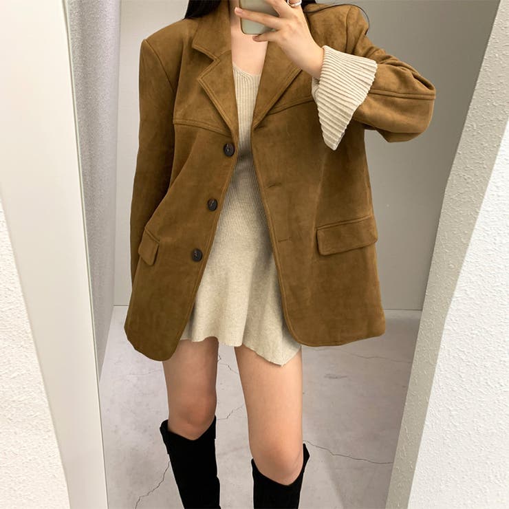 ゆるカワコーデ☆レトロスエードジャケットブラウン | 17kg | 詳細画像1 