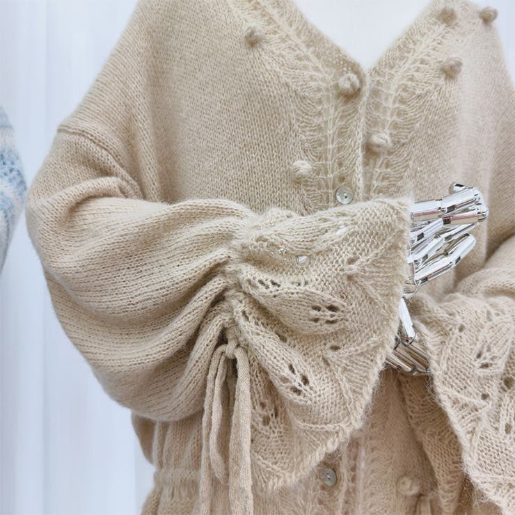 甘辛系ガールズ☆Vネックレースリボンニットカーディガン | 17kg | 詳細画像16 