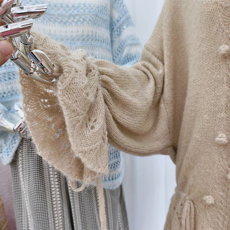 甘辛系ガールズ☆Vネックレースリボンニットカーディガン | 17kg | 詳細画像17 