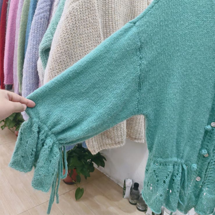 甘辛系ガールズ☆Vネックレースリボンニットカーディガン | 17kg | 詳細画像32 