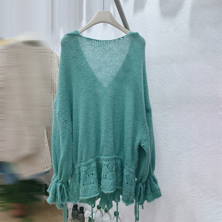 甘辛系ガールズ☆Vネックレースリボンニットカーディガン | 17kg | 詳細画像33 