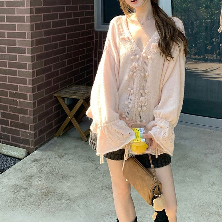 甘辛系ガールズ☆Vネックレースリボンニットカーディガン | 17kg | 詳細画像36 