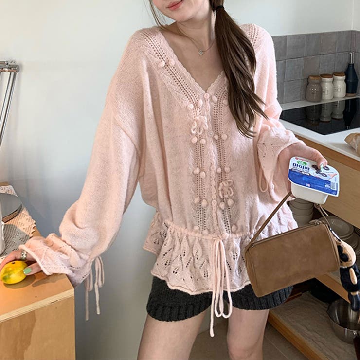 甘辛系ガールズ☆Vネックレースリボンニットカーディガン | 17kg | 詳細画像37 