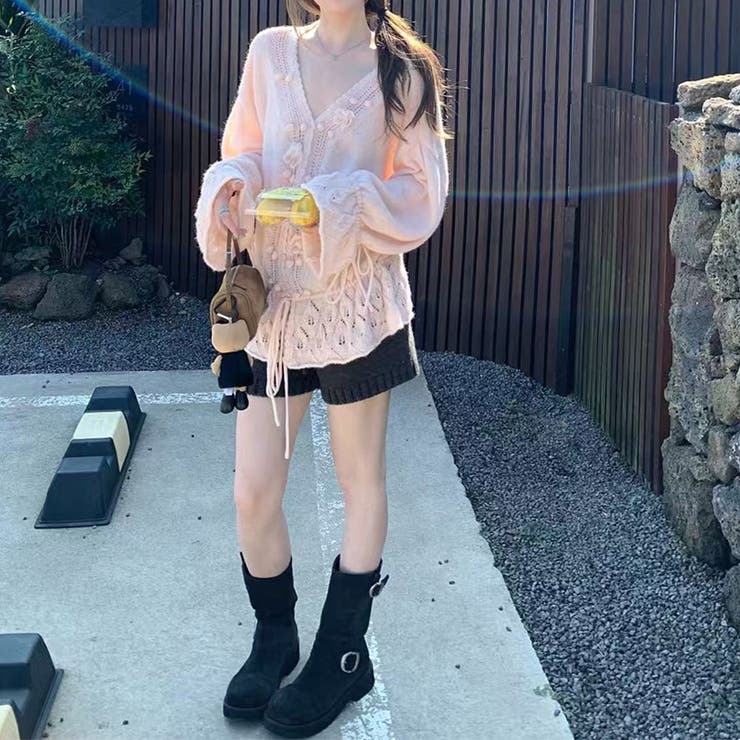 甘辛系ガールズ☆Vネックレースリボンニットカーディガン | 17kg | 詳細画像45 