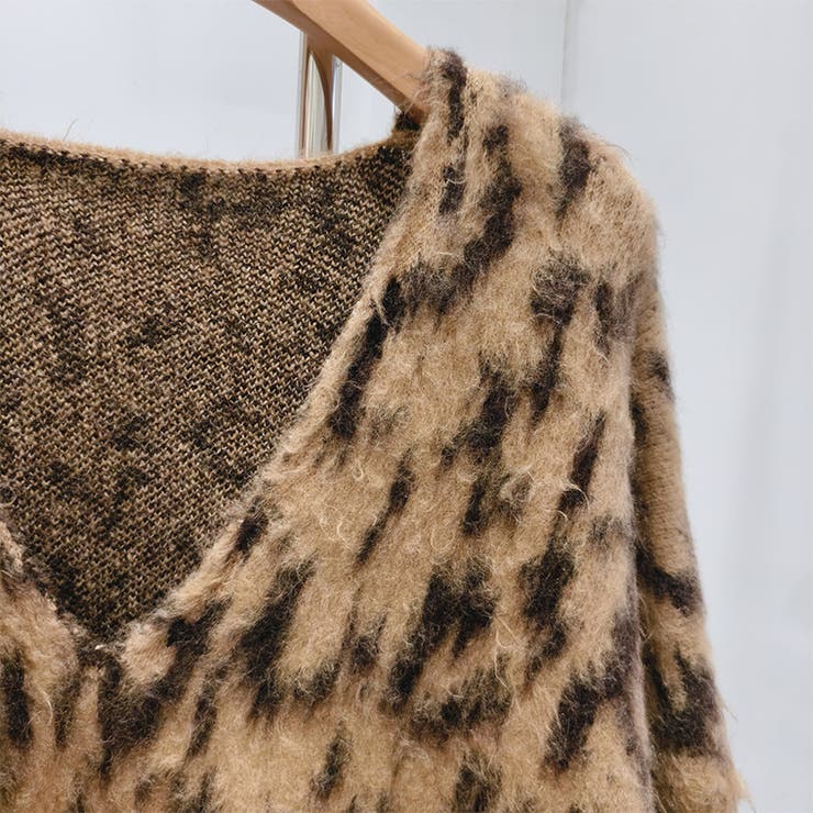 甘辛系ガールズ☆Vネックレオパード柄ニットカーディガン | 17kg | 詳細画像7 