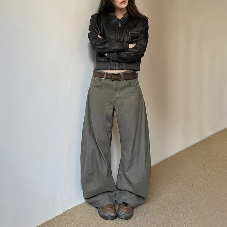 ユニセックス☆ワイドシルエットブーツカットデニムパンツ | 17kg | 詳細画像2 