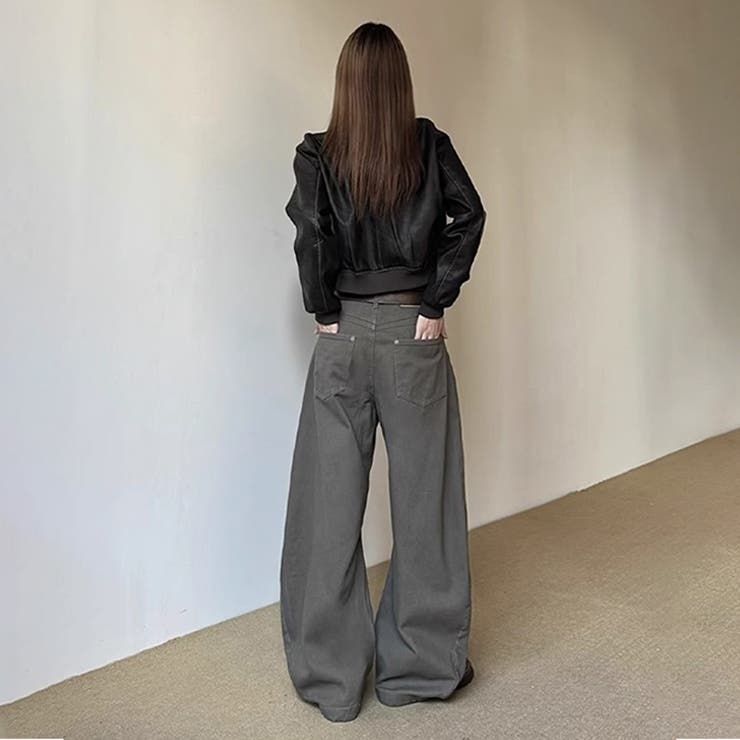 ユニセックス☆ワイドシルエットブーツカットデニムパンツ | 17kg | 詳細画像7 