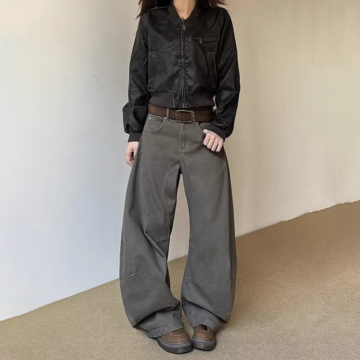 ユニセックス☆ワイドシルエットブーツカットデニムパンツ | 17kg | 詳細画像8 