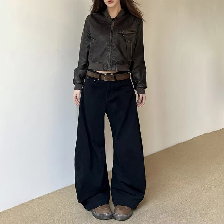 ユニセックス☆ワイドシルエットブーツカットデニムパンツ | 17kg | 詳細画像3 