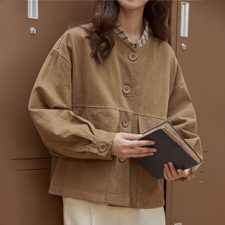 甘辛系ガールズ☆ポケット付き重ね着風 ウォッシュデニムワークジャケット | 17kg | 詳細画像15 