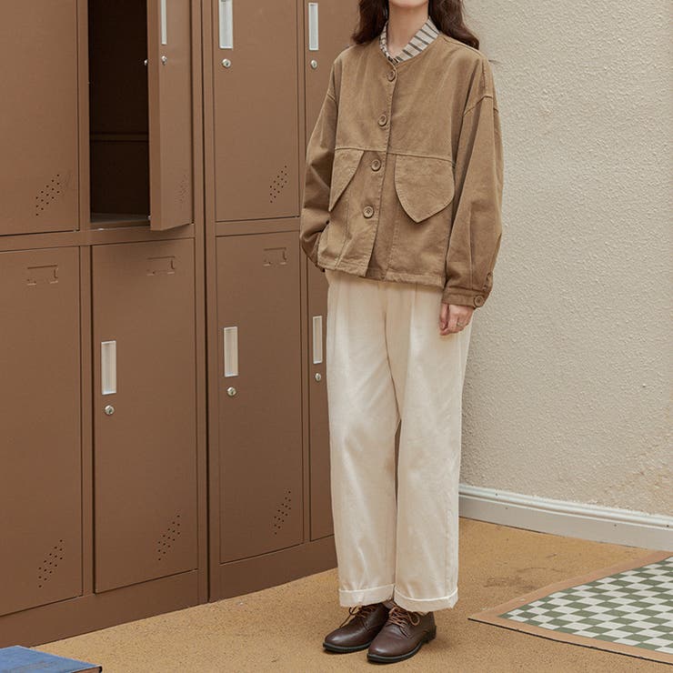 甘辛系ガールズ☆ポケット付き重ね着風 ウォッシュデニムワークジャケット | 17kg | 詳細画像17 