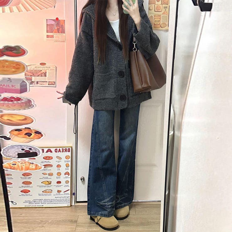 ゆるカワコーデ☆グレーショート丈 ニットカーディガン | 17kg | 詳細画像6 