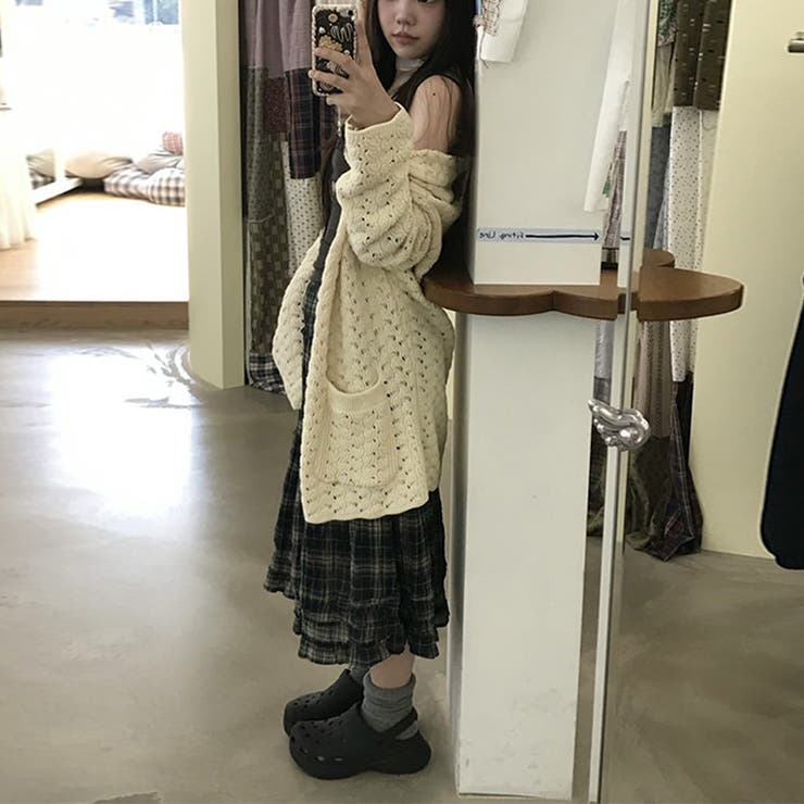 ゆるカワコーデ☆クロシェ編みニットカーディガン襟付き | 17kg | 詳細画像10 