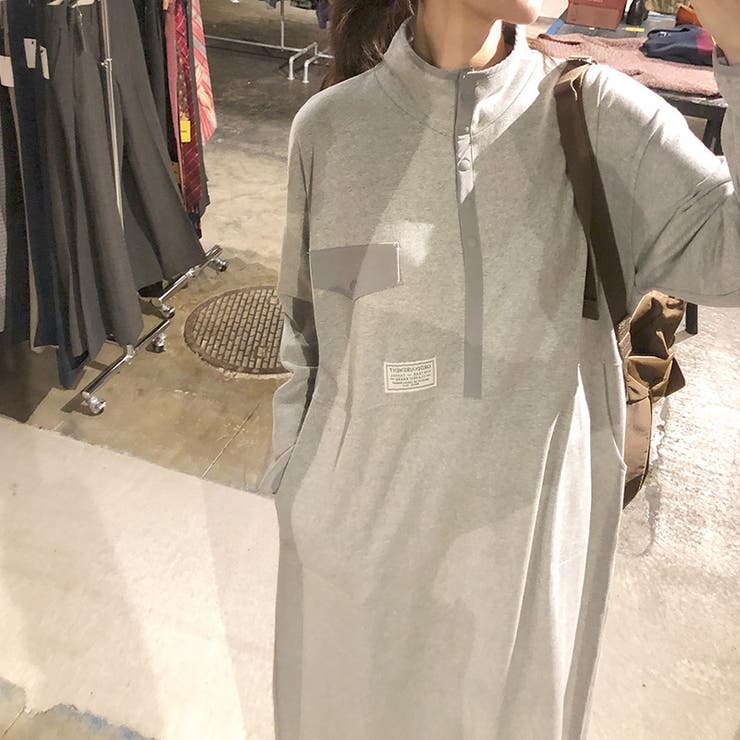 ゆるカワコーデ☆配色スタンドネックスウェットワンピース | 17kg | 詳細画像15 