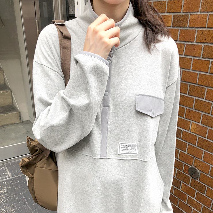 ゆるカワコーデ☆配色スタンドネックスウェットワンピース | 17kg | 詳細画像17 