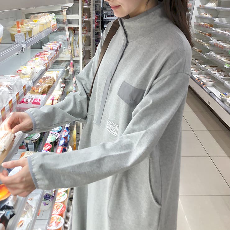 ゆるカワコーデ☆配色スタンドネックスウェットワンピース | 17kg | 詳細画像24 