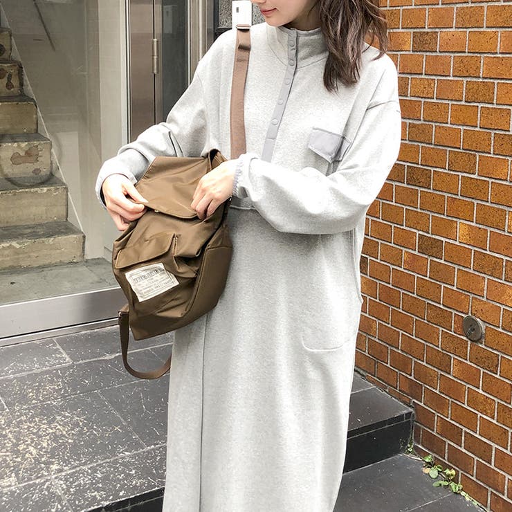 ゆるカワコーデ☆配色スタンドネックスウェットワンピース | 17kg | 詳細画像25 