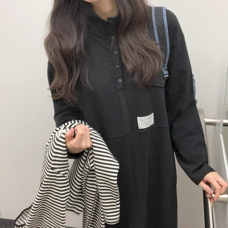 ゆるカワコーデ☆配色スタンドネックスウェットワンピース | 17kg | 詳細画像26 