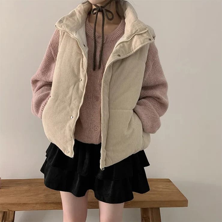 ベージュ | ゆるカワコーデ☆中綿ベスト厚手ベスト | 17kg