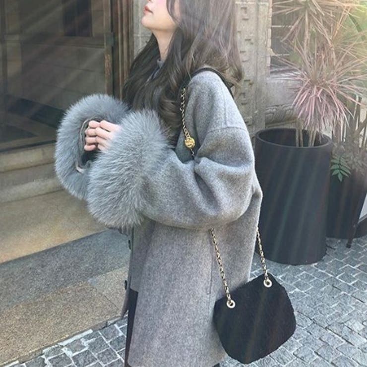 ゆるカワコーデ☆グレーウールコートミドル丈蝶結びケープコート | 17kg | 詳細画像15 