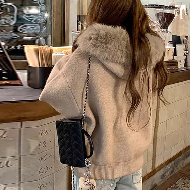 甘辛系ガールズ☆大毛襟付き ニットカーディガン | 17kg | 詳細画像1 