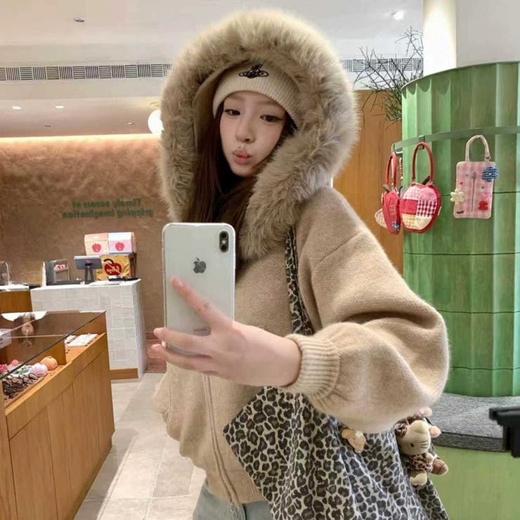 甘辛系ガールズ☆大毛襟付き ニットカーディガン | 17kg | 詳細画像9 