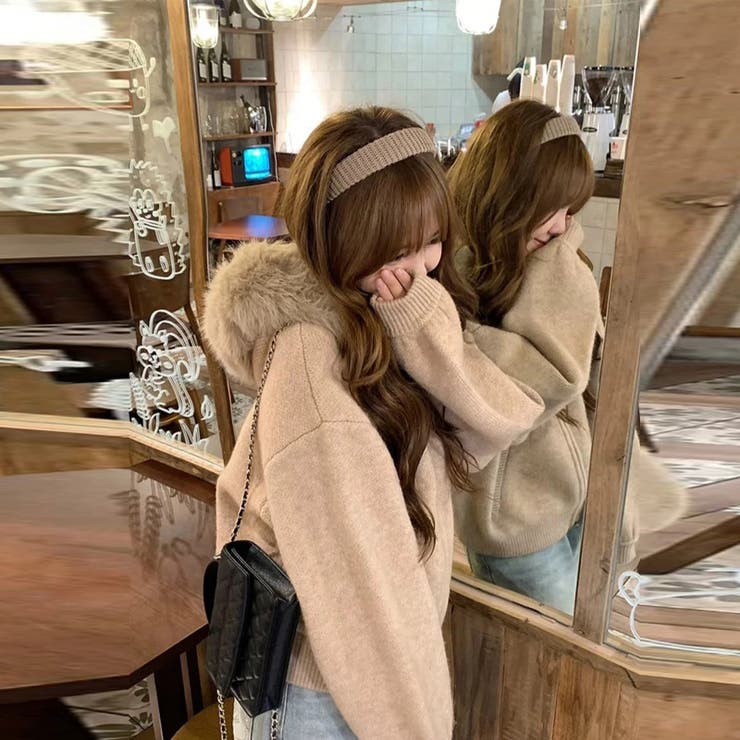 甘辛系ガールズ☆大毛襟付き ニットカーディガン | 17kg | 詳細画像4 