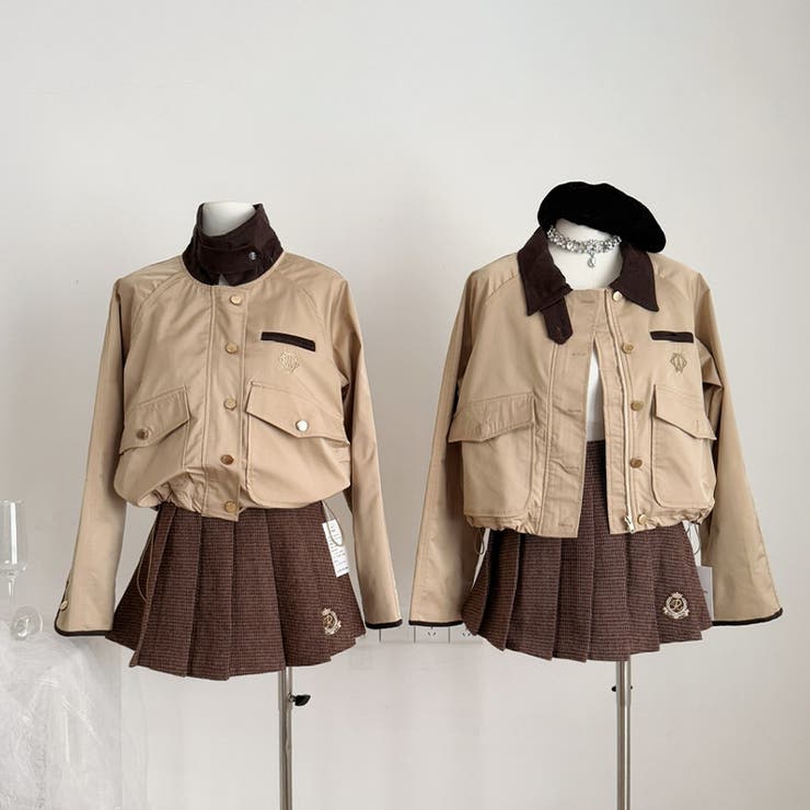 甘辛系ガールズ☆チェックジャケット＋スカート ショートセットアップ | 17kg | 詳細画像5 