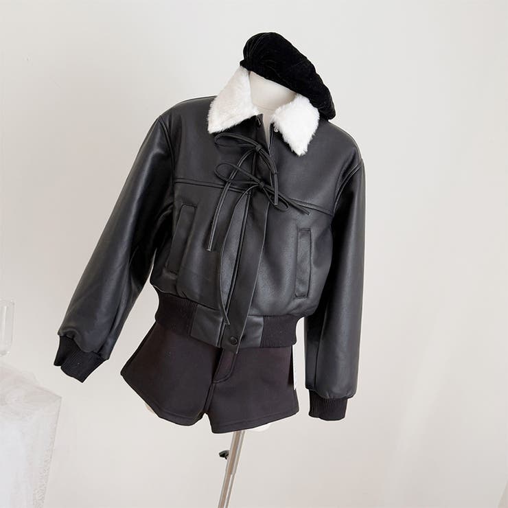 甘辛系ガールズ☆レザージャケット ムートンライダースアウター | 17kg | 詳細画像2 